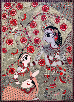 The Meeting Of Radha And Krishna