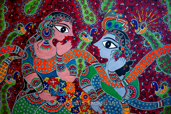 Radha-krishna And Peacocks