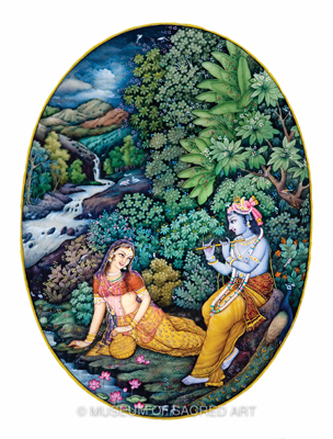 Radha And Krishna Near The River
