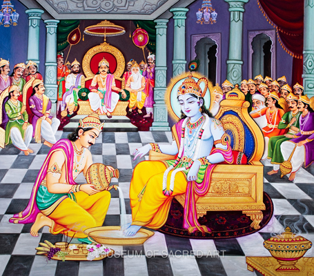 Krishna Is Welcomed At The Royal Court