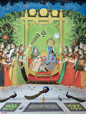 Radha And Krishna With Gopis