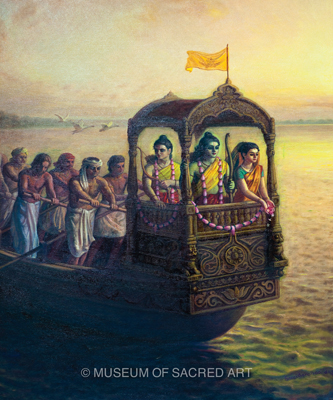 Sita, Rama And Lakshmana Cross the Ocean