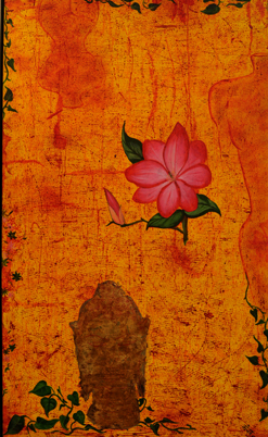 Buddha - head with Pink Flower