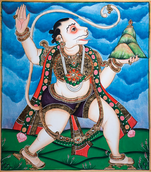 Hanuman Carries Gandhamadana Mountain to Lanka
