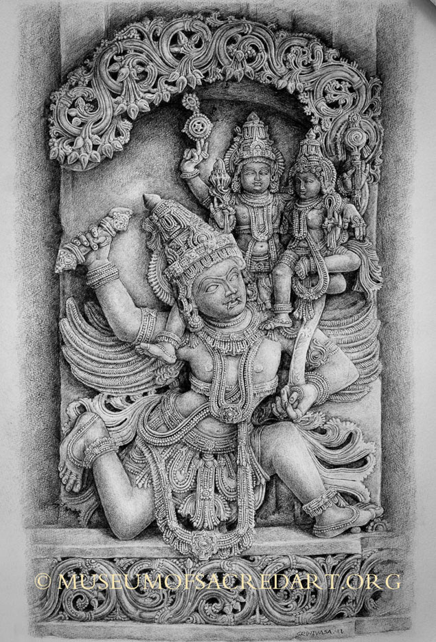Lakshmi Narayana Riding Garuda